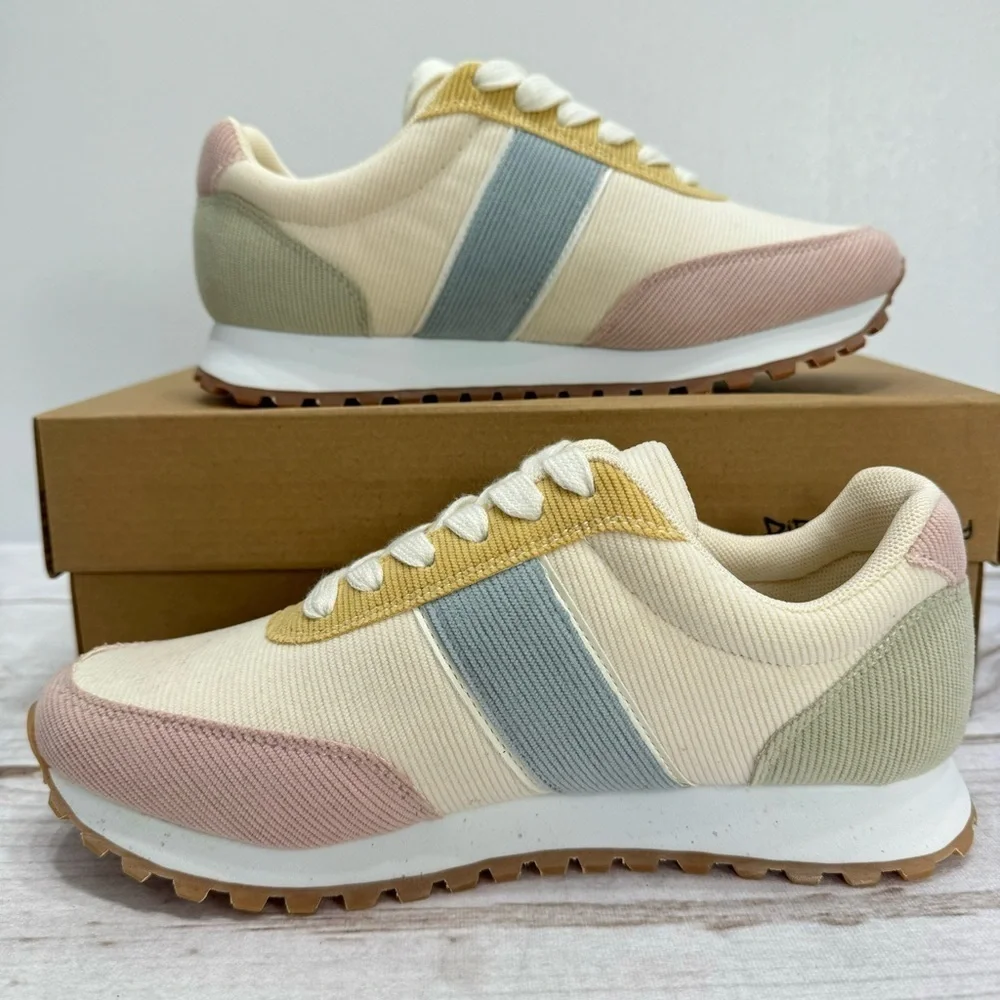 Dirty Laundry Desert Dog Multi Pastel Corduroy Lace Up Sneakers NEW